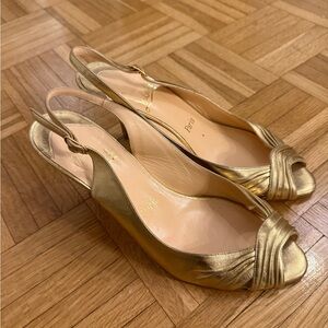 Christian Louboutin Gold Slingback Heel